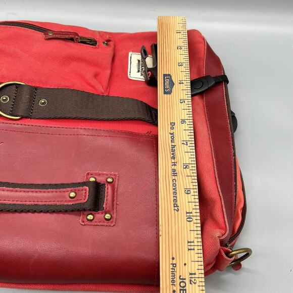 Anvanda Bag Womens Medium Red Canvas Leather Great Freakin Bag Backpack main image 6